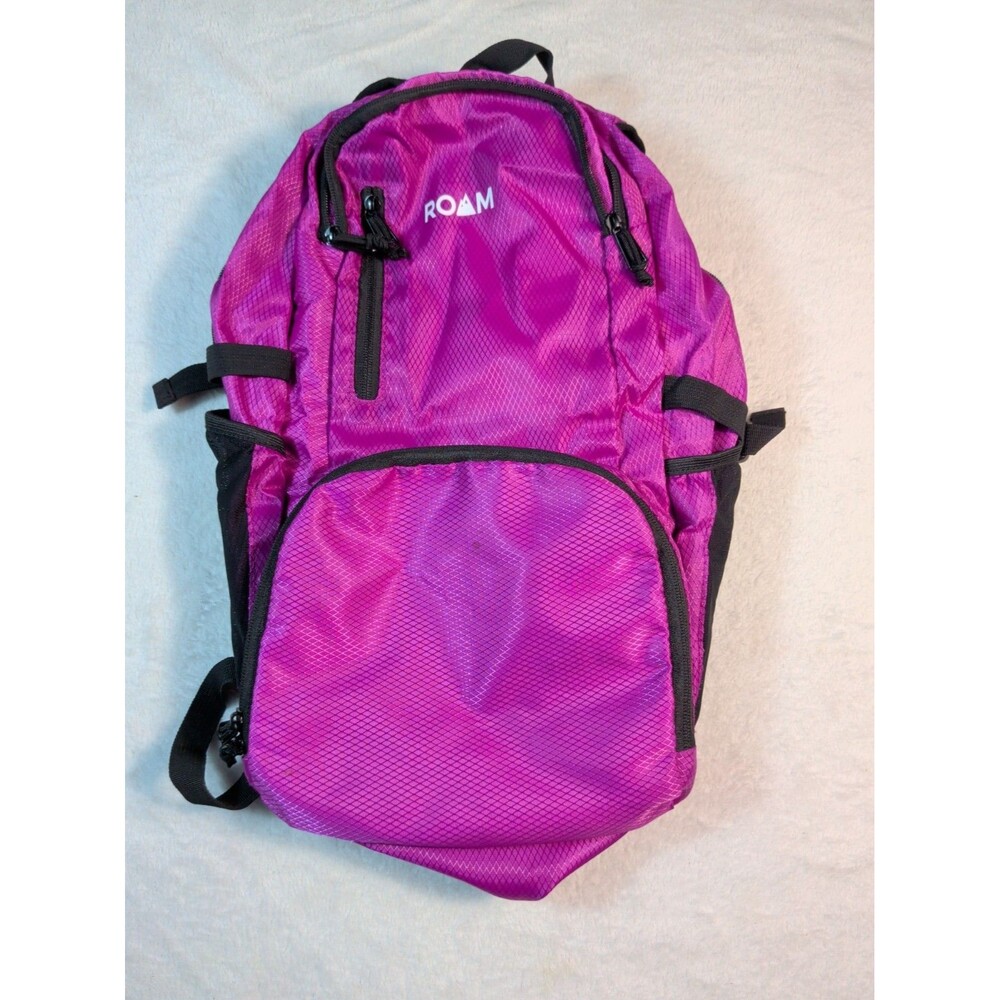ROAM Pink Purple Hiking Backpack Daypack Travel Outdoor Bag Black Straps